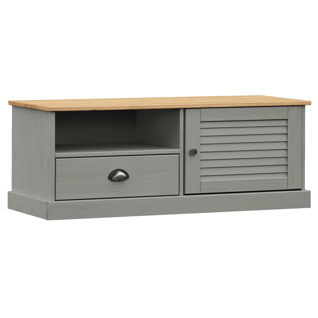 Vidaxl tv-meubel vigo 106x40x40 cm massief grenenhout grijs