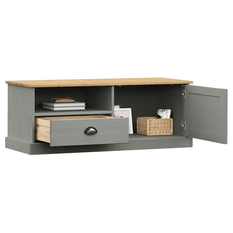 Vidaxl tv-meubel vigo 106x40x40 cm massief grenenhout grijs