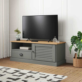 Vidaxl tv-meubel vigo 106x40x40 cm massief grenenhout grijs