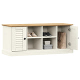 Vidaxl schoenenbank vigo 106x35x40 cm massief grenenhout wit