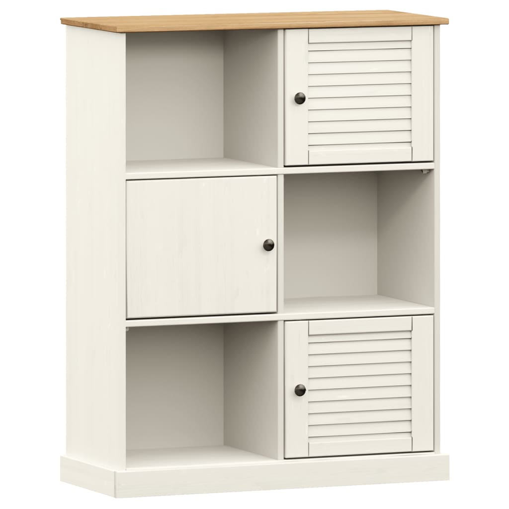 Vidaxl boekenkast vigo 90x35x114,5 cm massief grenenhout wit