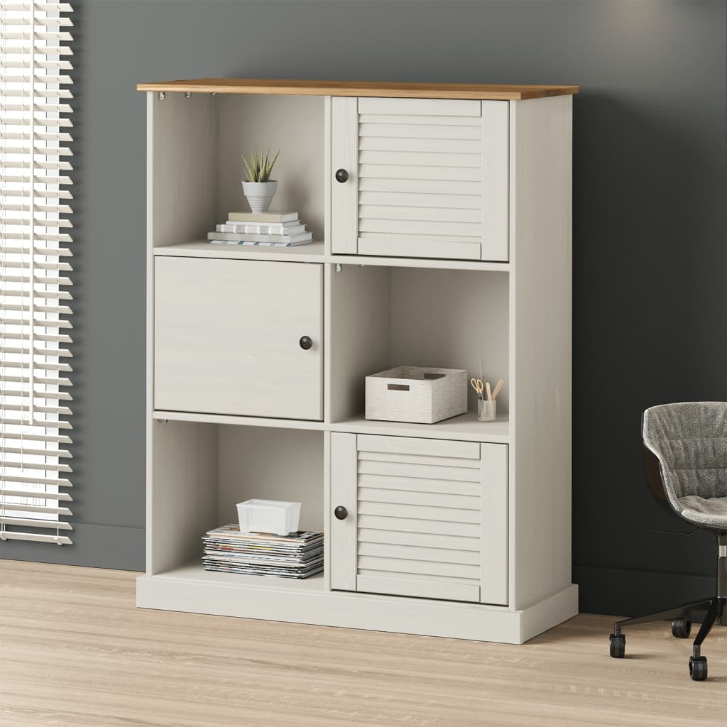 Vidaxl boekenkast vigo 90x35x114,5 cm massief grenenhout wit
