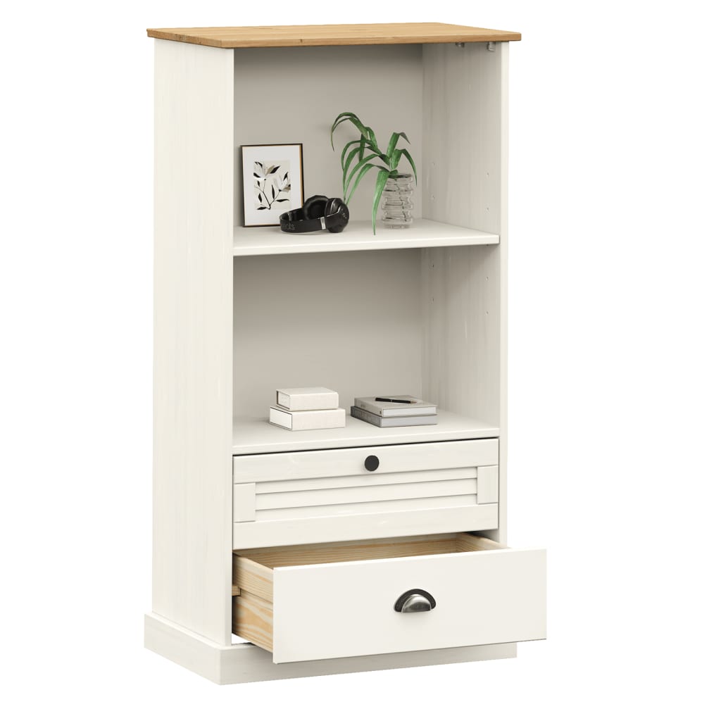 Vidaxl boekenkast vigo 60x35x114,5 cm massief grenenhout wit