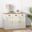Vidaxl dressoir met lades vigo 113x40x75 cm massief grenenhout wit