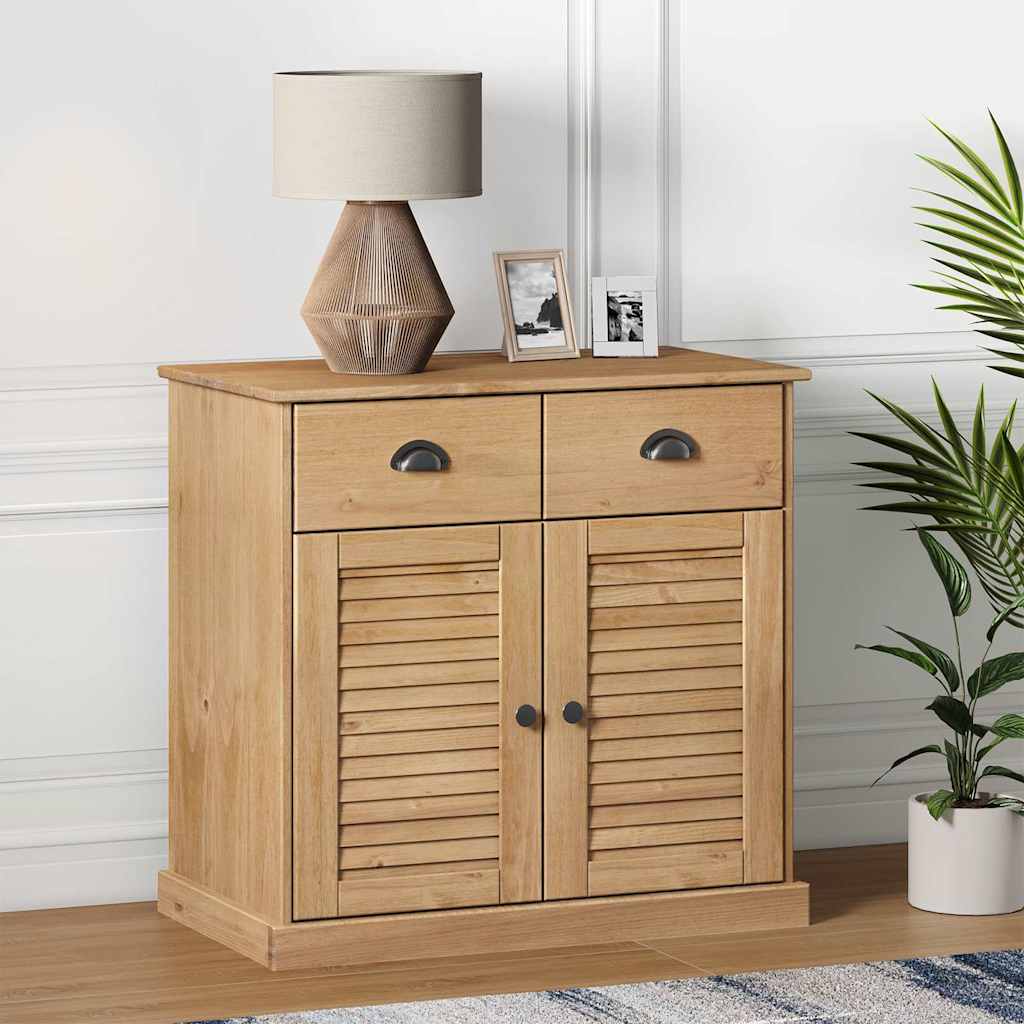 Vidaxl dressoir met lades vigo 78x40x75 cm massief grenenhout