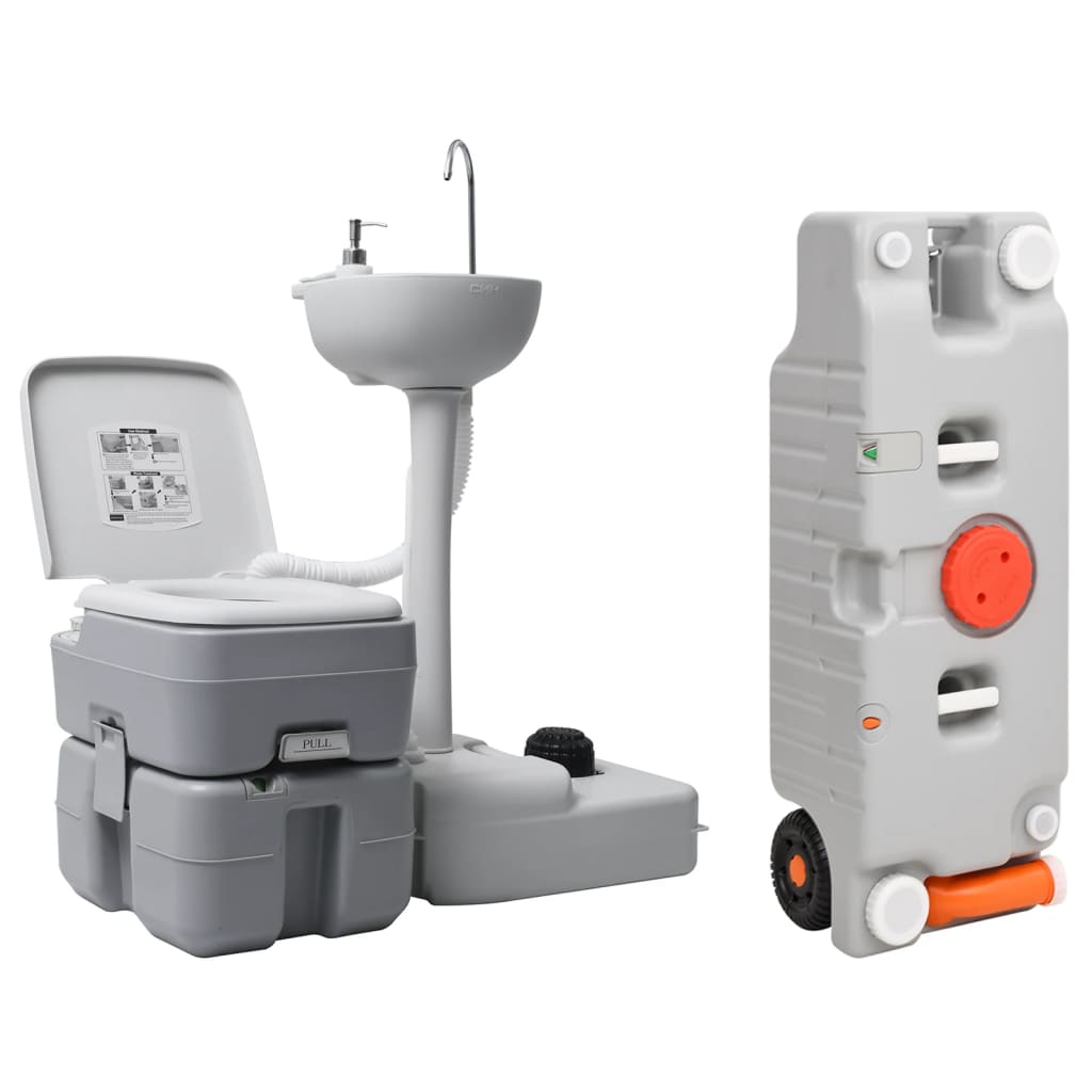 VidaXL Campingtoilette und Waschbecken mit Wassertank