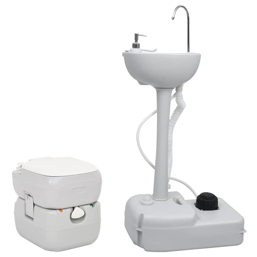 VidaXL Campingtoilette und Waschbecken tragbar