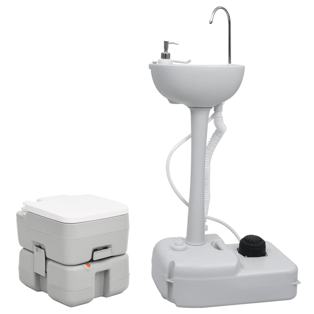 VidaXL Campingtoilette und Waschbecken tragbar