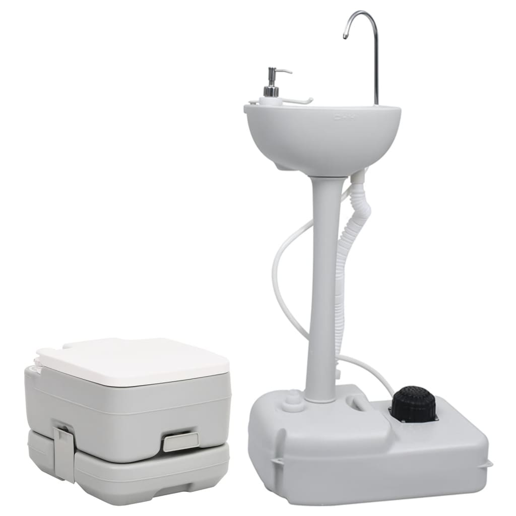 Vidaxl Camping -Toilette und Waschbecken tragbar