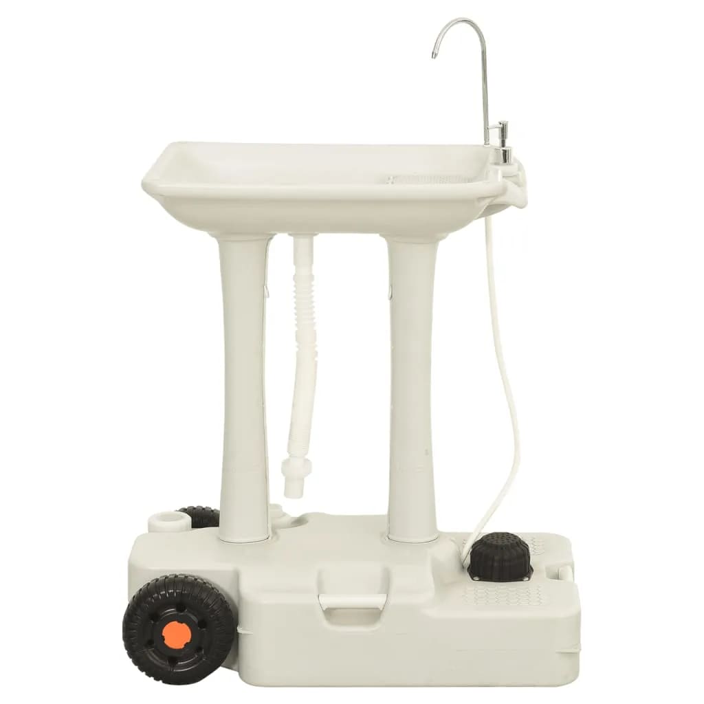 VidaXL Campingspüle mit Wassertank auf Rollen, grau