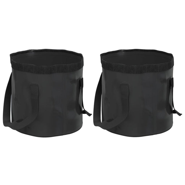 Vidaxl Emmers 2 PCs falten 20 l PVC Schwarz