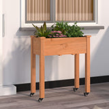 Vidaxl plantenbak op wieltjes 71x37x80 cm massief vurenhout