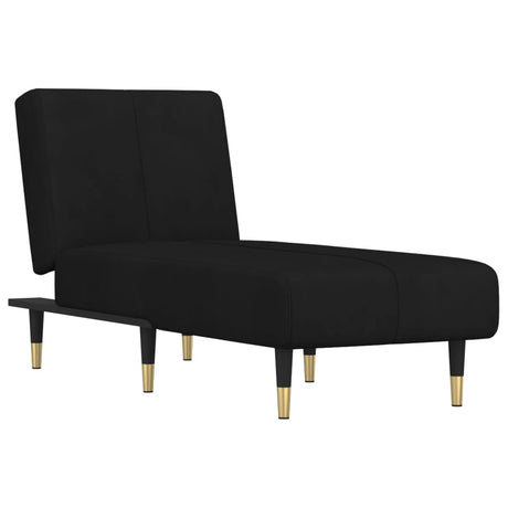 Vidaxl chaise longue fluweel zwart