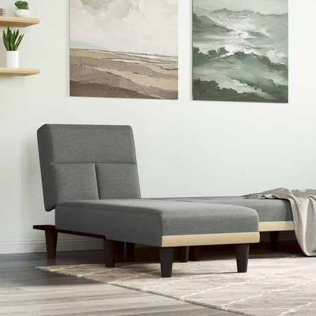 Vidaxl chaise longue stof donkergrijs