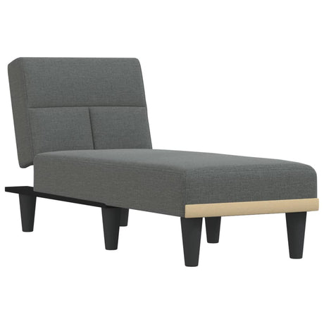 Vidaxl chaise longue stof donkergrijs