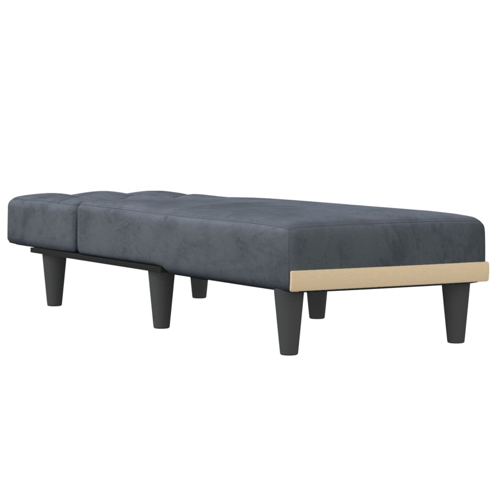 Vidaxl chaise longue fluweel donkergrijs