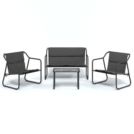 Vidaxl 4-delige loungeset met kussens staal antracietkleurig