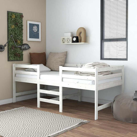 Vidaxl bedframe zonder matras massief grenenhout wit 90x200 cm