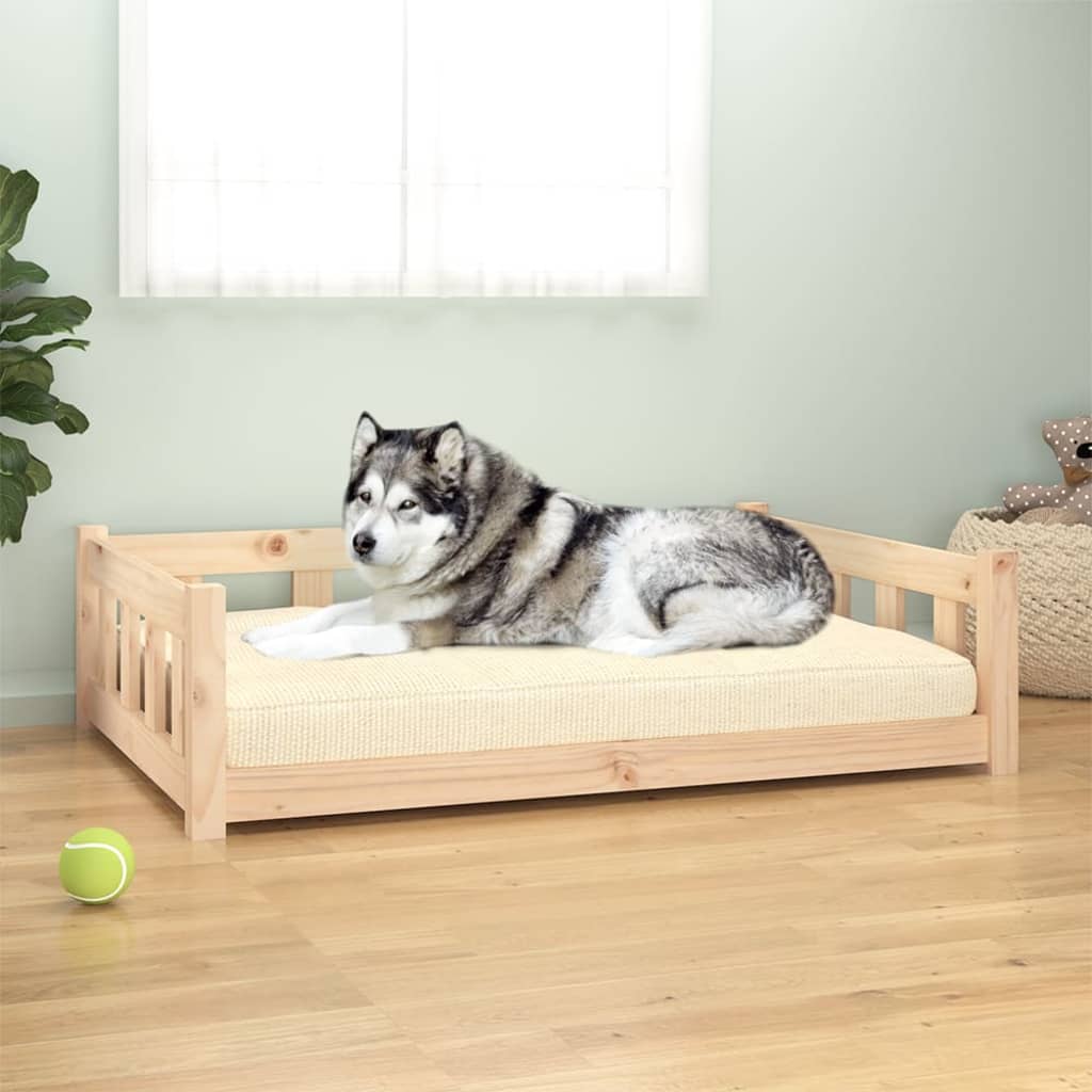 Vidaxxl Hundebett 105,5x75,5x28 cm massives Kiefernholz