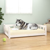 Vidaxxl Hundebett 105,5x75,5x28 cm massives Kiefernholz weiß