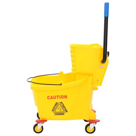 Vidaxl Moppeimer mit Presse und Rädern 36 l Polypropylen gelb