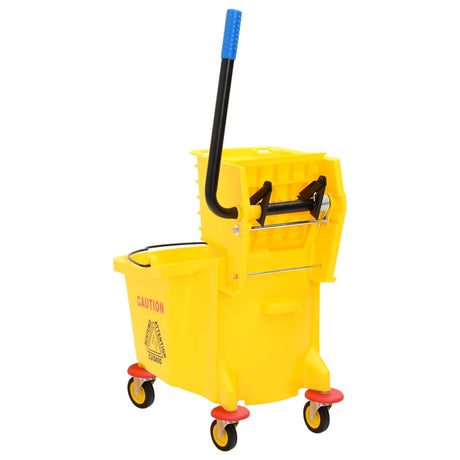 Vidaxl Moppeimer mit Presse und Rädern 36 l Polypropylen gelb