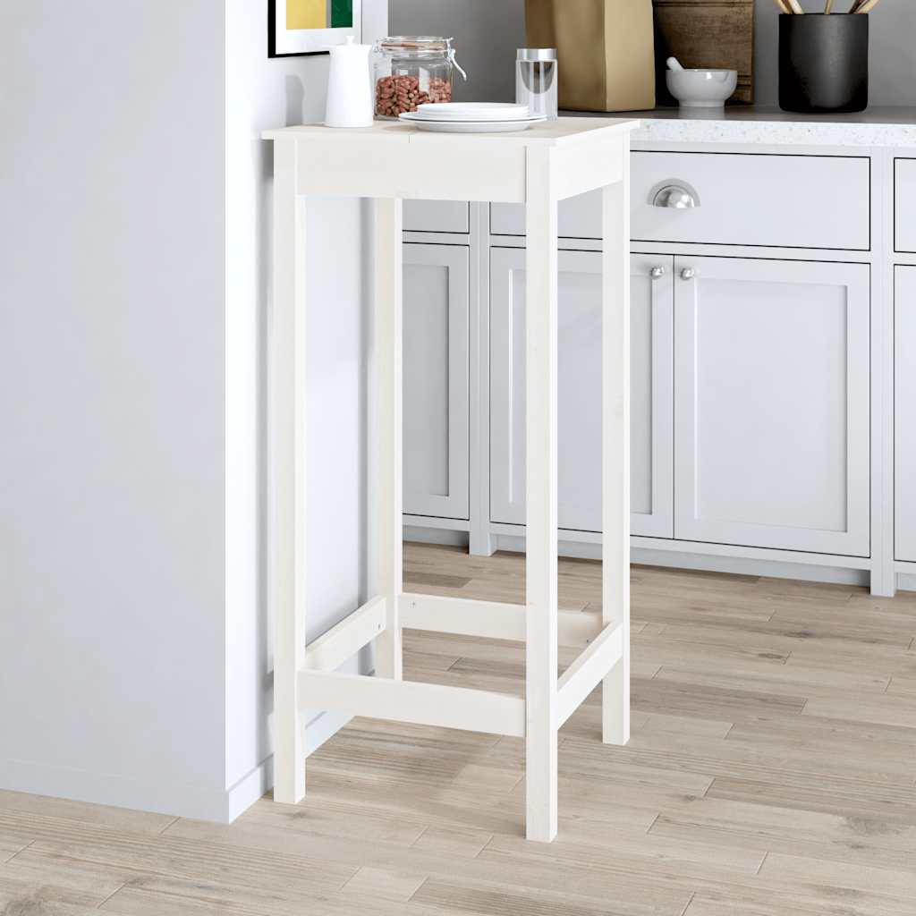 Vidaxl bartafel 50x50x110 cm massief grenenhout wit