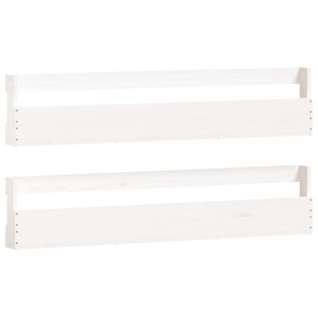 Vidaxl -Wandschuhe Racks 2 PCs 110x9x23 cm Festkiefer weiß weiß