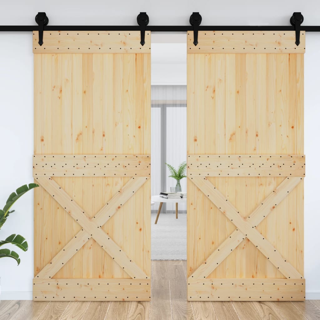 Vidaxx Tür Narvik 100x210 cm massives Kiefernholz
