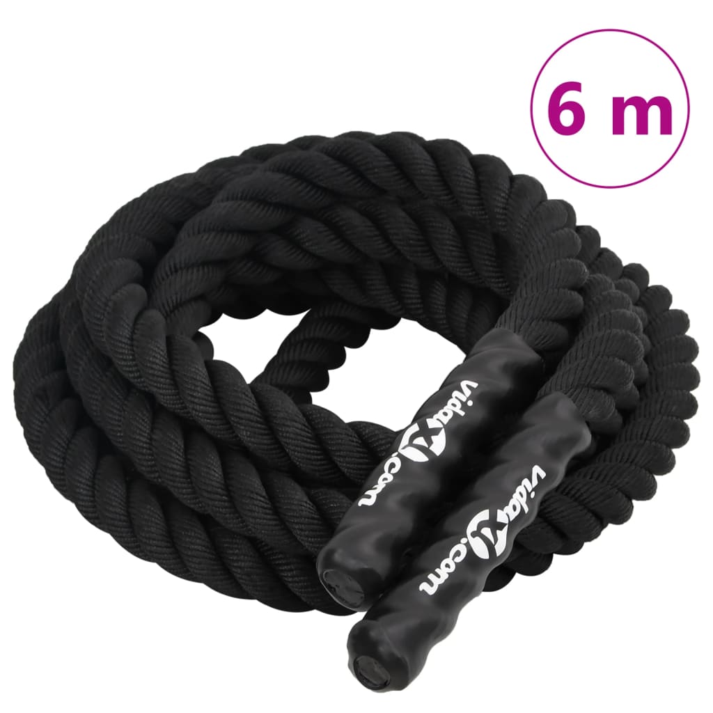 Vidaxl -Schlachtseil 6 m 4,5 kg Polyester schwarz