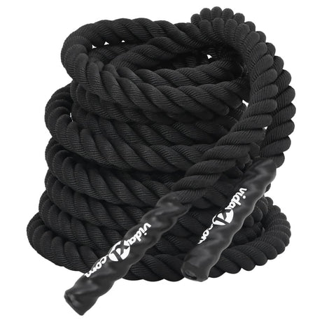 VidaXL Kampfseil schwarz 15 m 11 kg Polyester
