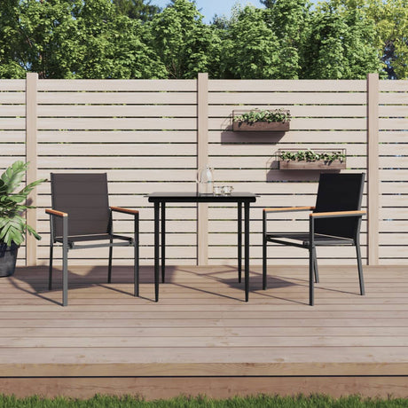 Vidaxl 3-delige tuinset textileen en staal zwart