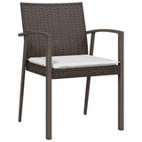 Vidaxl tuinstoelen 4 st met kussens 56,5x57x83 cm poly rattan bruin