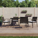 Vidaxl tuinstoelen 4 st met kussens 56,5x57x83 cm poly rattan bruin