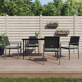 Vidaxl tuinstoelen 4 st met kussens 54x62,5x89 cm poly rattan zwart