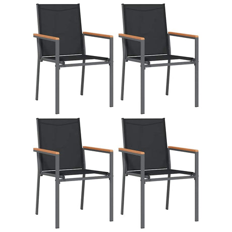 Vidaxl tuinstoelen 4 st 55x61,5x90 cm textileen en staal zwart