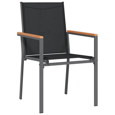 Vidaxl tuinstoelen 4 st 55x61,5x90 cm textileen en staal zwart