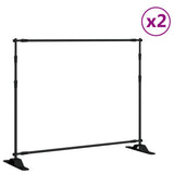 VidaXL Hintergrundständer 2 Stück 254x243 cm Stahl schwarz