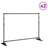 VidaXL Hintergrundständer 2 Stück 305x243 cm Stahl schwarz