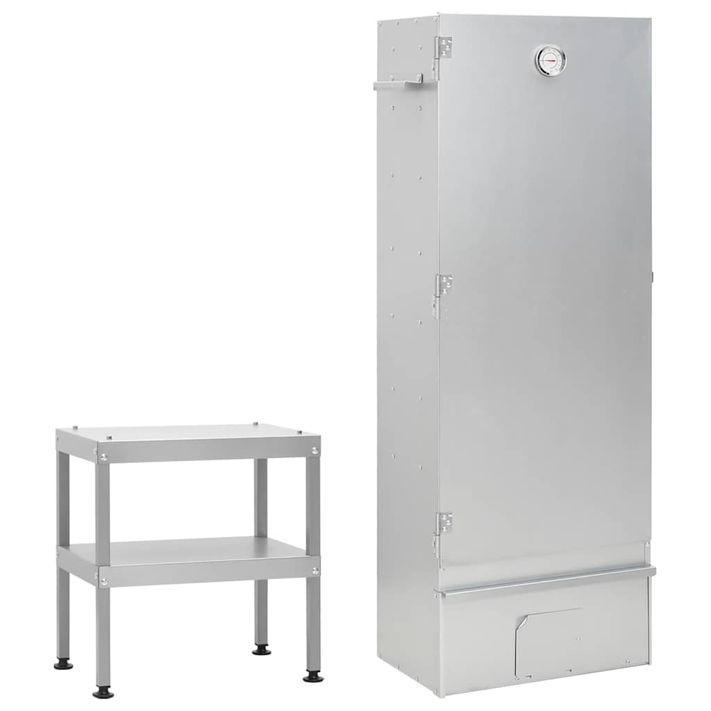 VidaXL BBQ Smoker mit Tisch aus verzinktem Stahl