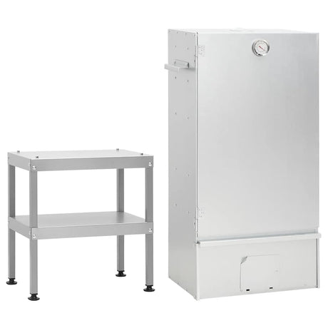 VidaXL BBQ Smoker mit Tisch aus verzinktem Stahl