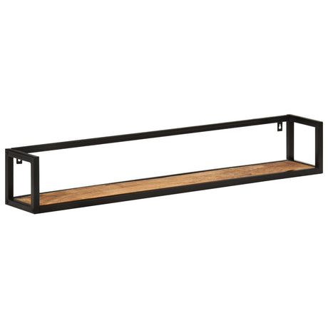 Vidaxl wandschappen 2 st 110x17x17 cm massief mangohout en ijzer