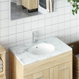 Vidaxx Waschbecken oval 37x31x17,5 cm Keramik weiß