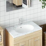 VidaXL Waschbecken oval 43x35x19 cm Keramik weiß