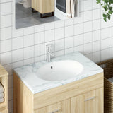 Vidaxx Waschbecken oval 47x39x21 cm Keramik weiß