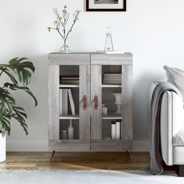 Vidaxl dressoir 69,5x34x90 cm bewerkt hout grijs sonoma eikenkleurig
