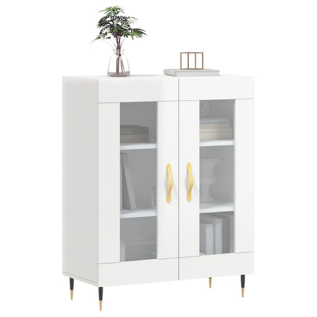 Vidaxl dressoir 69,5x34x90 cm bewerkt hout hoogglans wit