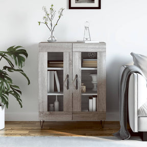 Vidaxl dressoir 69,5x34x90 cm bewerkt hout grijs sonoma eikenkleurig