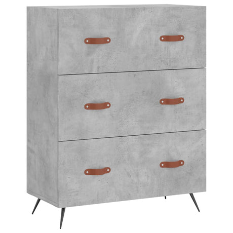 Vidaxl ladekast 69,5x34x90 cm bewerkt hout betongrijs