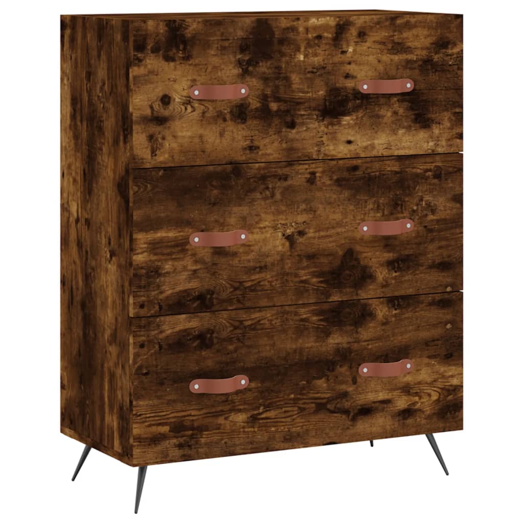 Vidaxl ladekast 69,5x34x90 cm bewerkt hout gerookt eikenkleurig